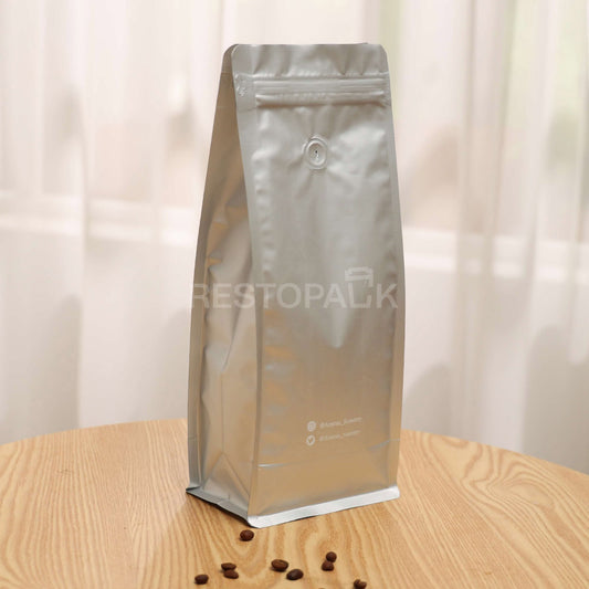 Custom Aluminum Foil Flat Bottom Coffee Bag with Zipper
