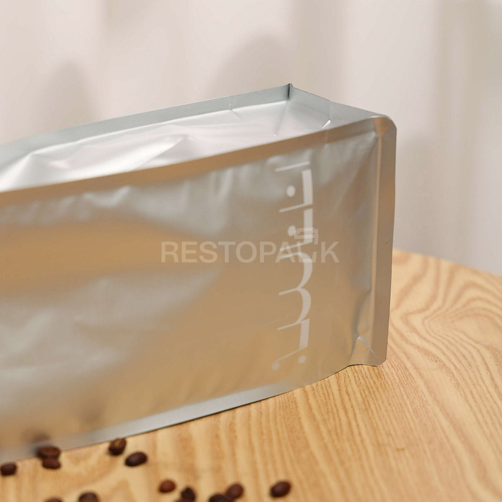 Custom Aluminum Foil Flat Bottom Coffee Bag with Zipper