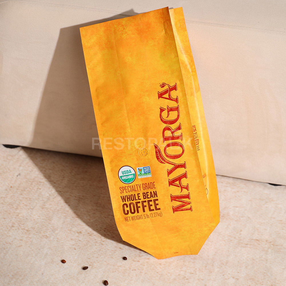 Custom Laminated Kraft Side Gusset Coffee Bags with Heat Seal