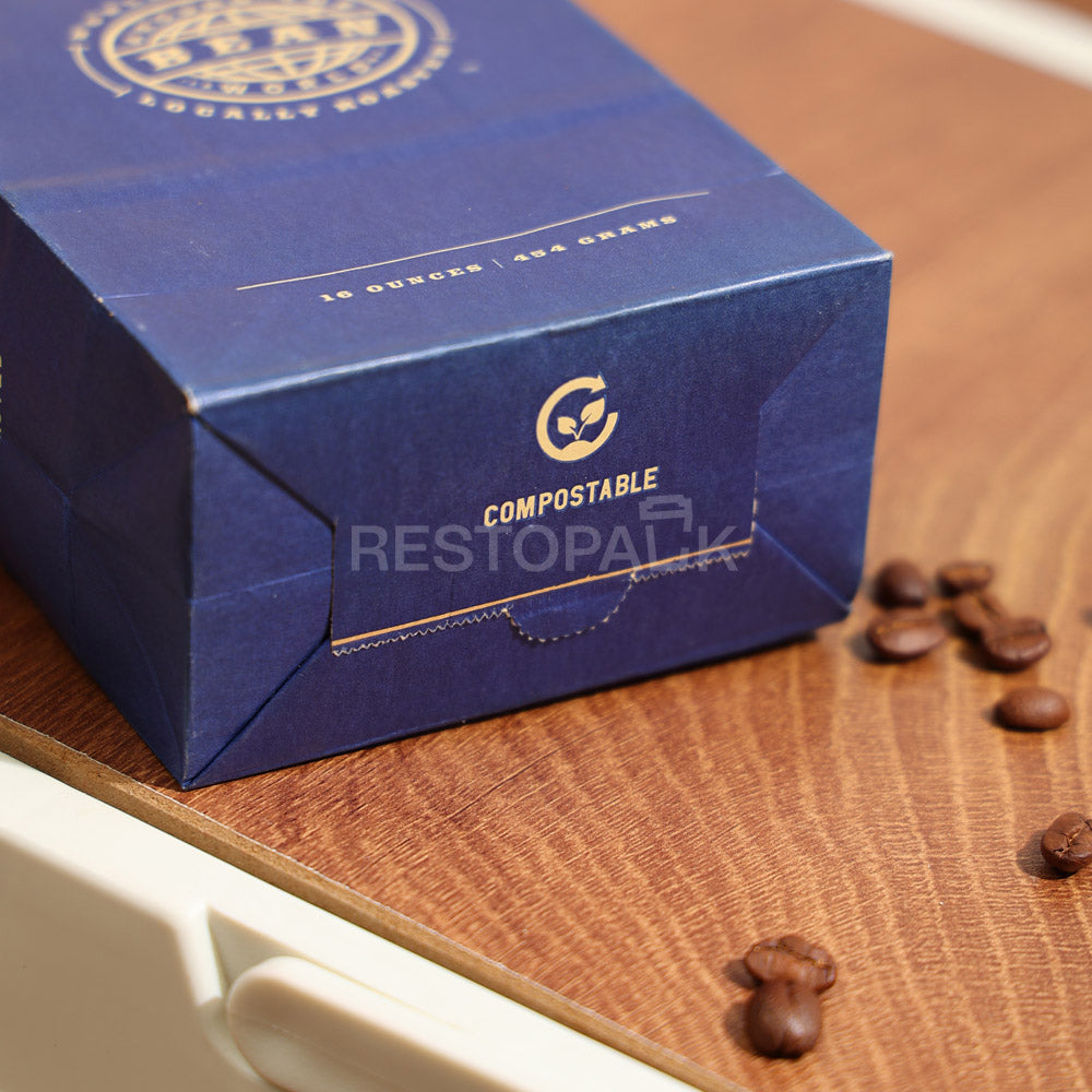Custom Kraft Paper Flat Bottom Coffee Bags with Tin Tie