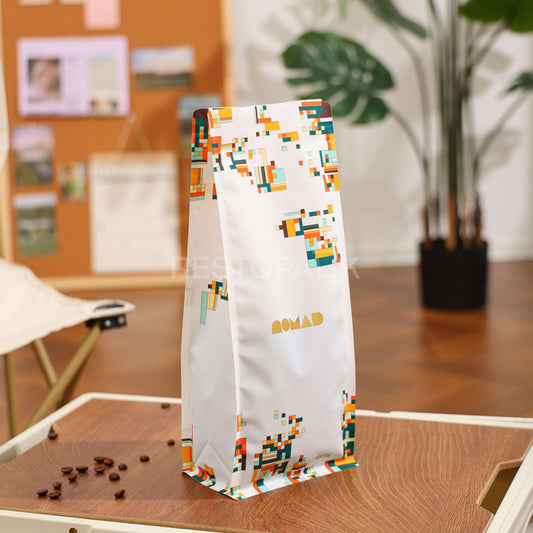 Custom Recyclable Coffee Bags with Zipper and Hot Foil Stamping