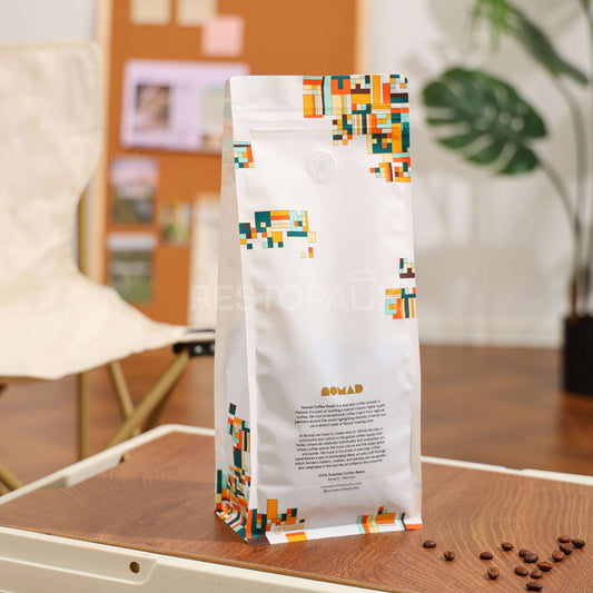 Custom Recyclable Coffee Bags with Zipper and Hot Foil Stamping
