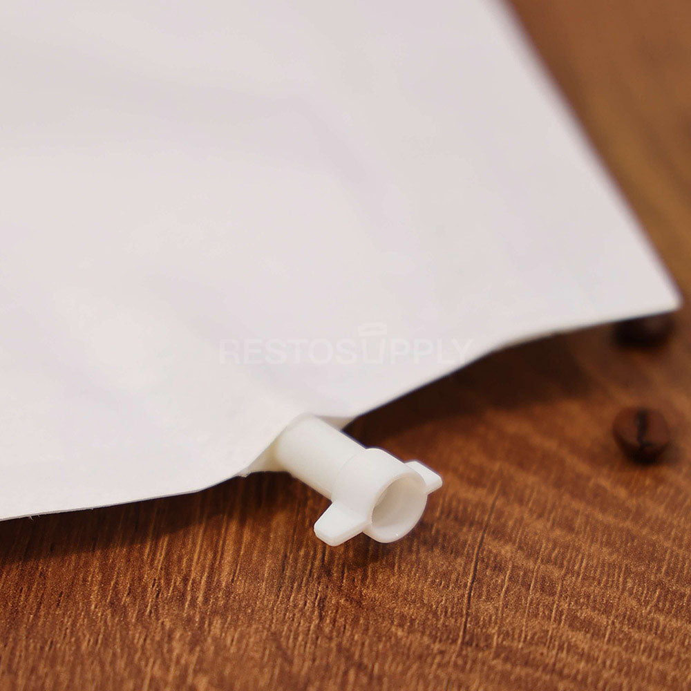 Custom White Laminated Kraft Coffee Spout Pouches