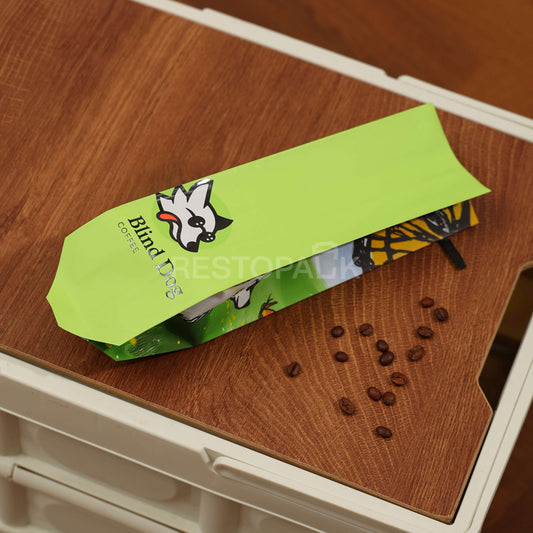 Custom Smooth Side Gusset Coffee Bags with Tin Tie