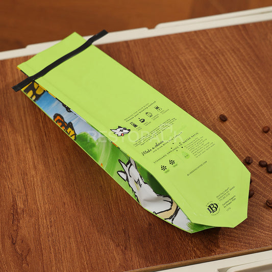 Custom Smooth Side Gusset Coffee Bags with Tin Tie