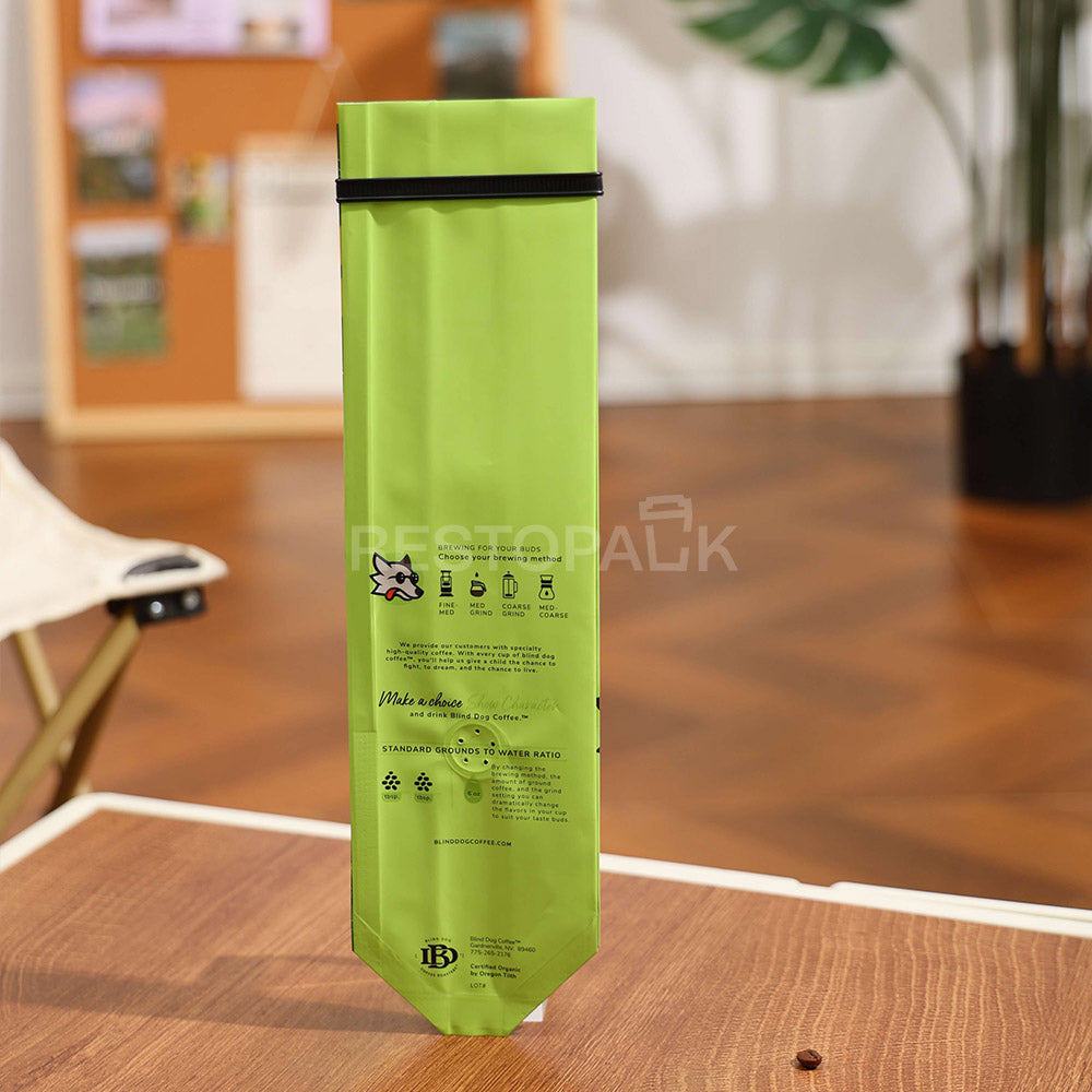 Custom Smooth Side Gusset Coffee Bags with Tin Tie