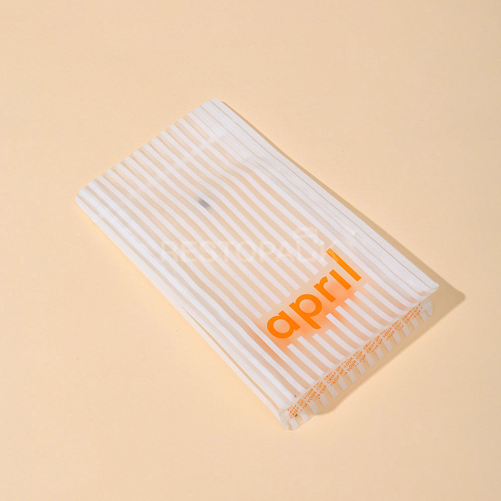 Custom Clear Plastic Flat Bottom Coffee Bag with Zipper