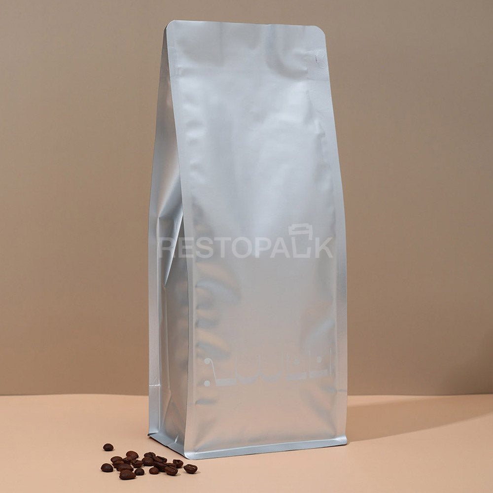 Custom Aluminum Foil Flat Bottom Coffee Bag with Zipper