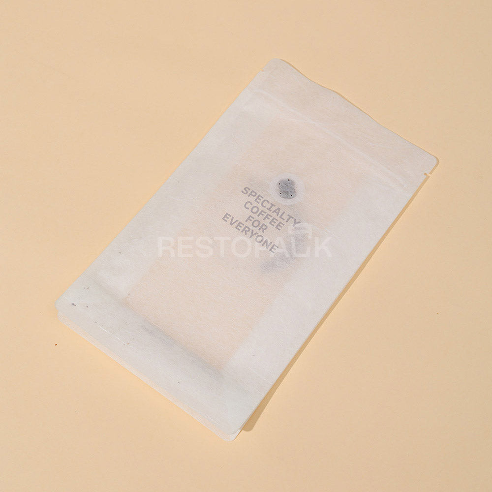 Custom Translucent Rice Paper Flat Bottom Coffee Bags