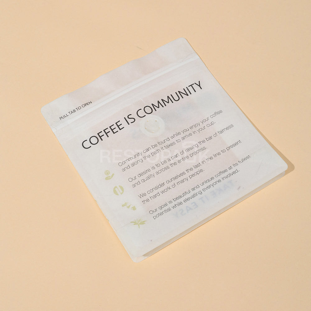 Translucent Coated Rice Paper Flat Bottom Coffee Bags with Zipper