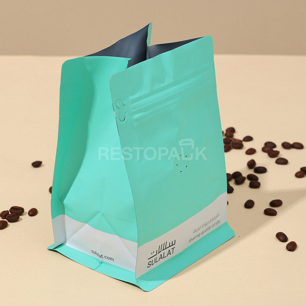Custom Square Smooth Flat Bottom Coffee Bags