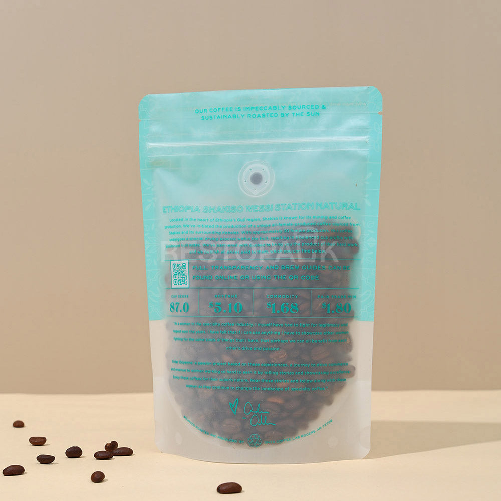 Custom Clear Window Resealable Stand-Up Coffee Bags