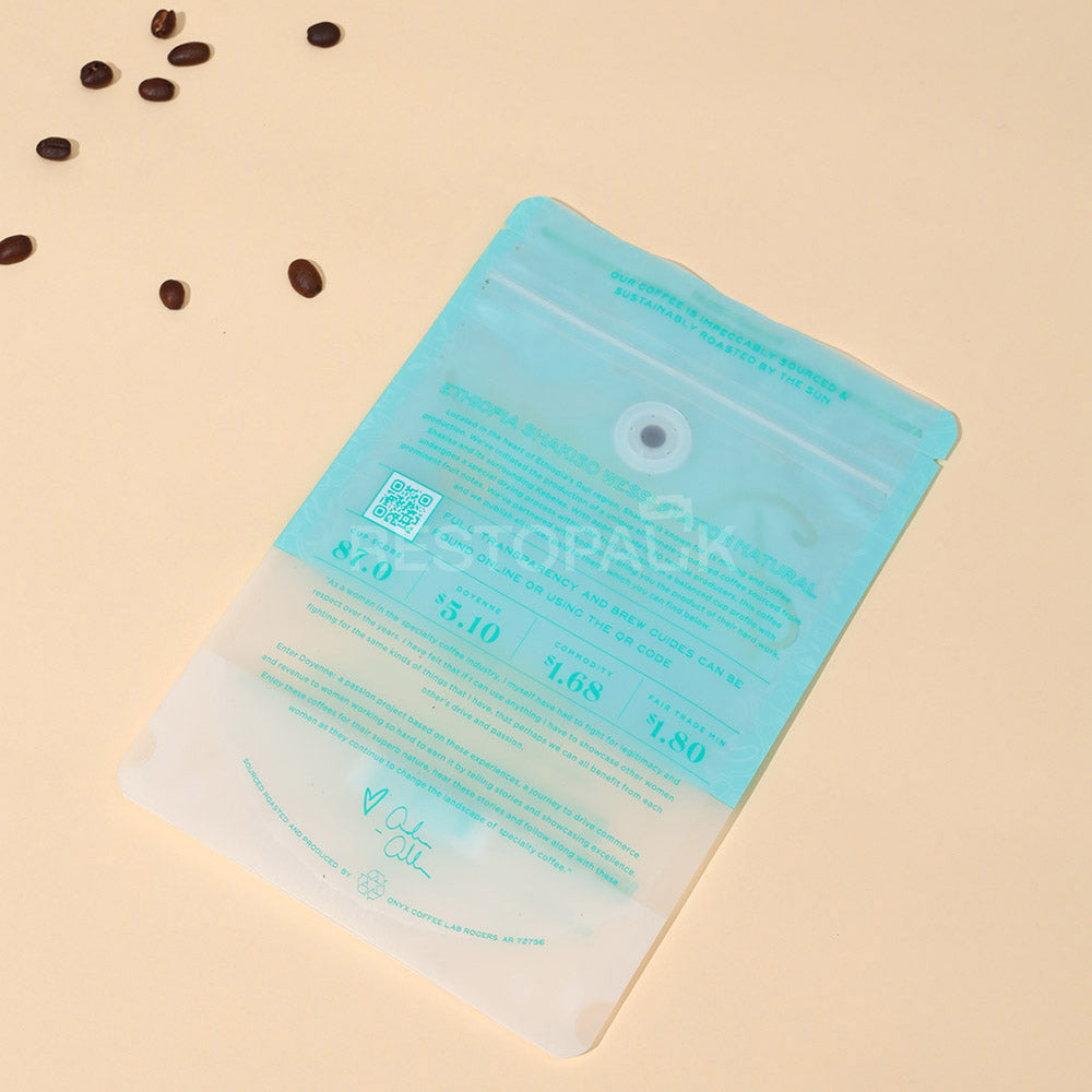 Custom Clear Window Resealable Stand-Up Coffee Bags