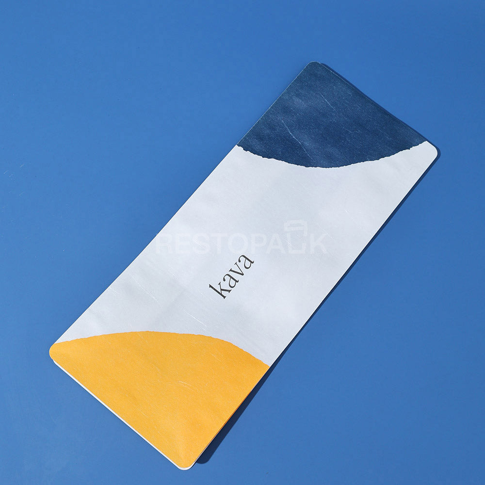 Custom White Kraft Paper Flat Bottom Coffee Bags with Zipper