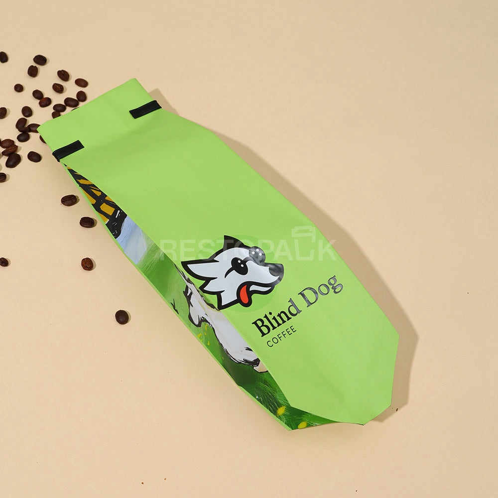 Custom Smooth Side Gusset Coffee Bags with Tin Tie