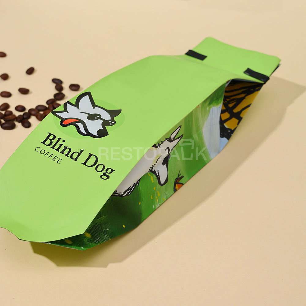 Custom Smooth Side Gusset Coffee Bags with Tin Tie