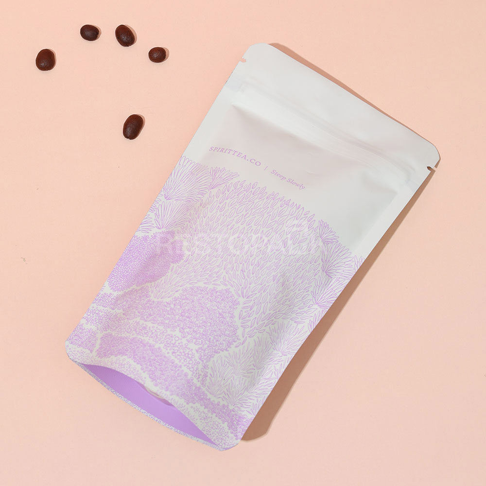 Custom Smooth Stand-up Coffee Bags with Zipper and Tear Notch