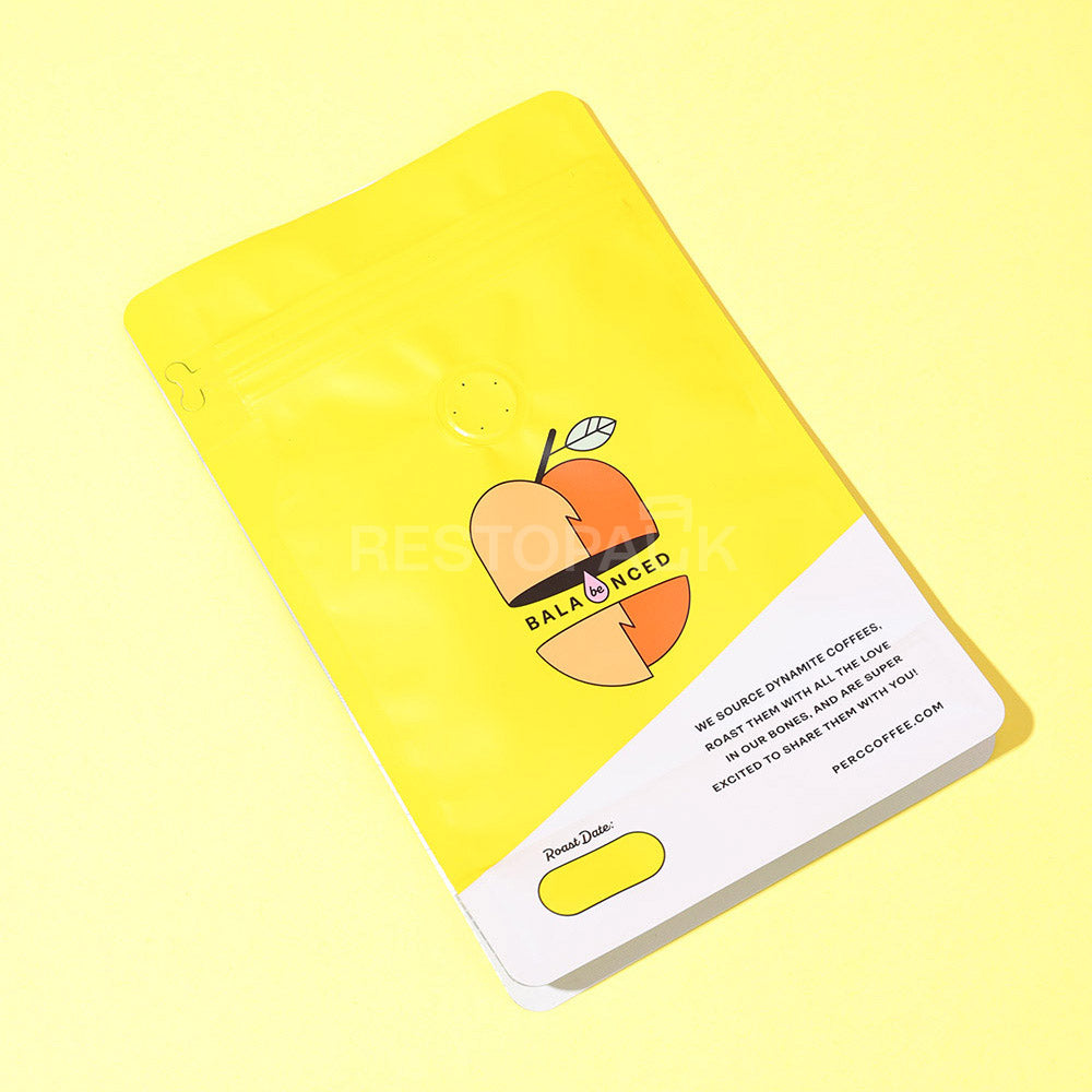 Custom Flat Bottom Coffee Bags with Clear Side Window