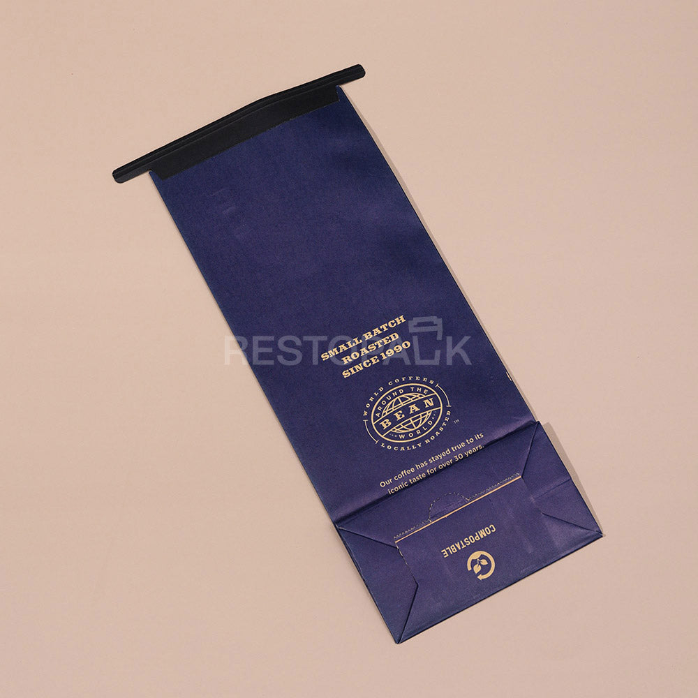 Custom Kraft Paper Flat Bottom Coffee Bags with Tin Tie