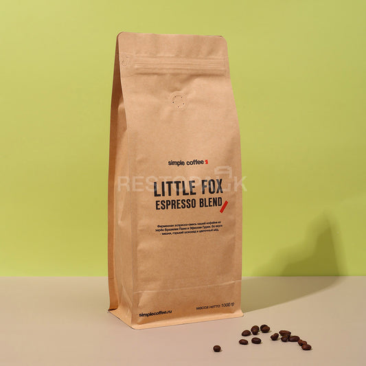 Custom Kraft Paper Flat Bottom Coffee Bags with Zipper