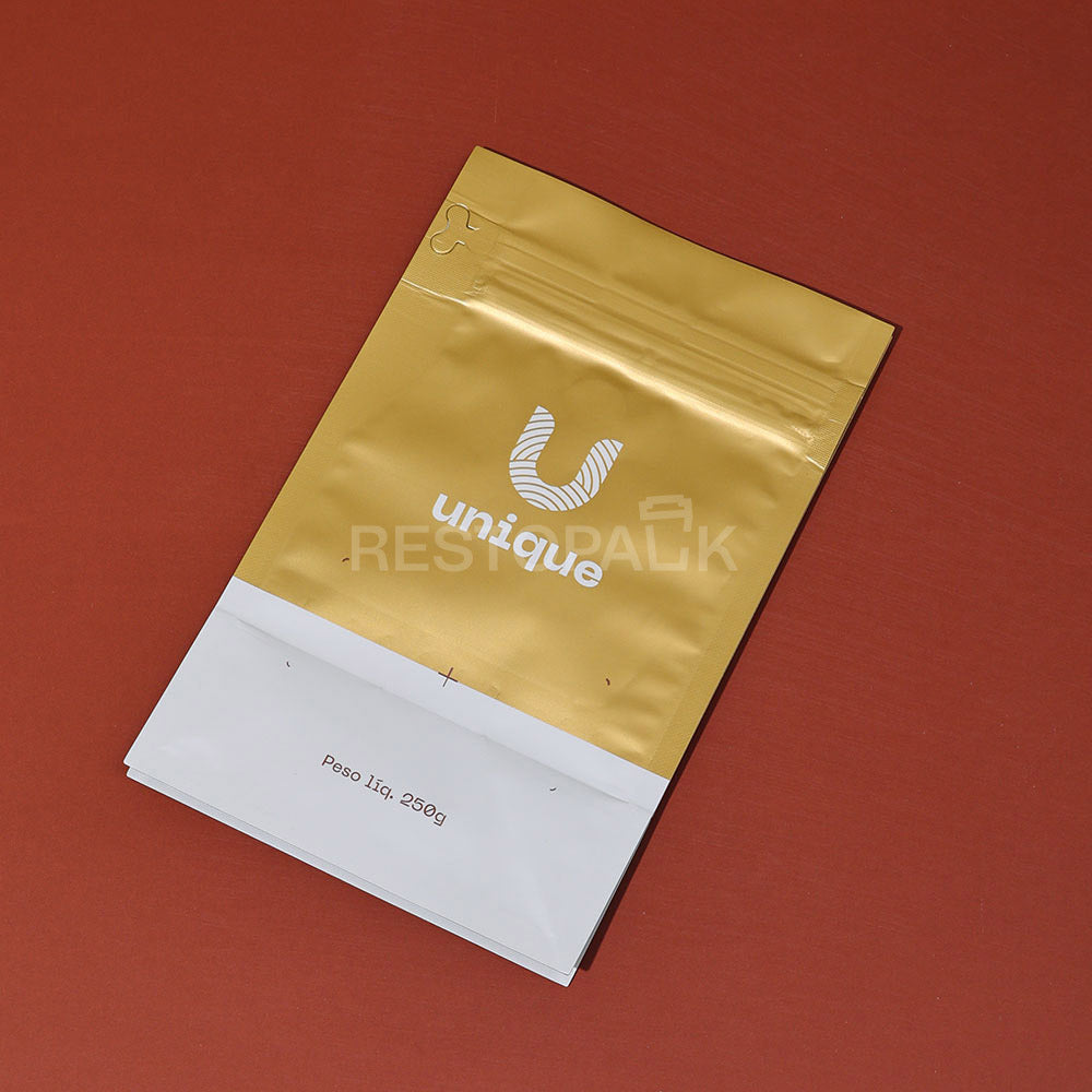 Custom Aluminum Foil Flat Bottom Coffee Bags with Zipper