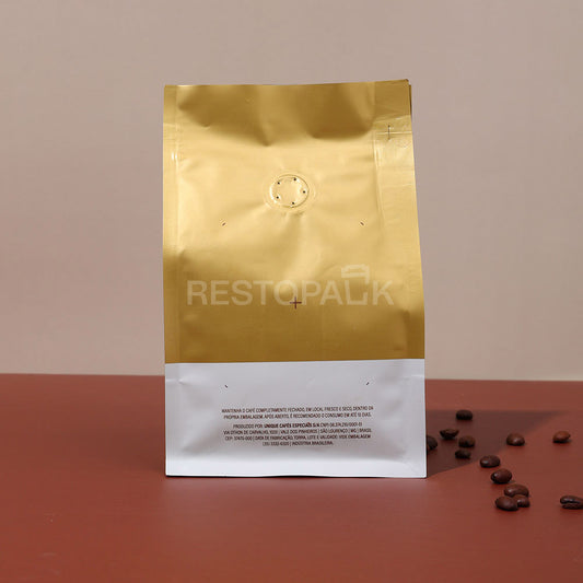 Custom Aluminum Foil Flat Bottom Coffee Bags with Zipper