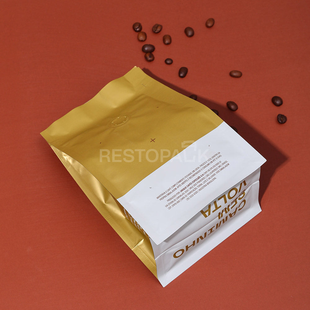 Custom Aluminum Foil Flat Bottom Coffee Bags with Zipper