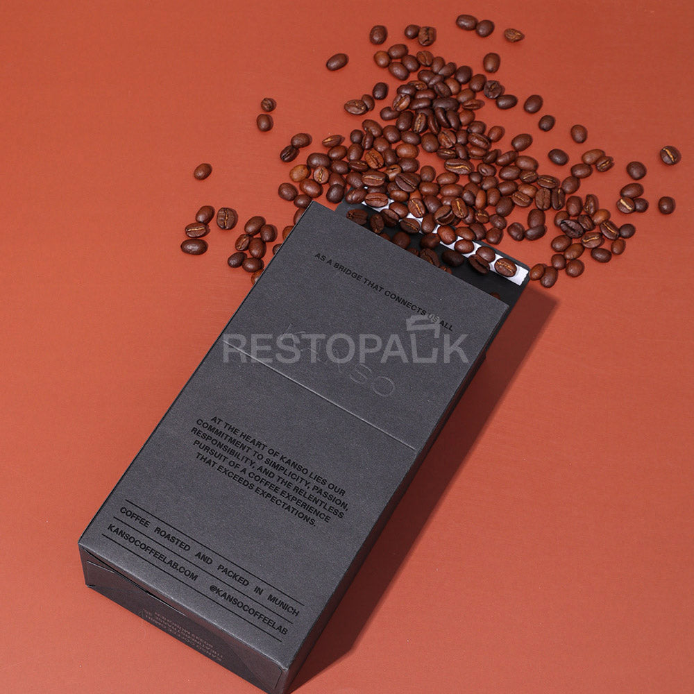 Custom Black Cardboard Coffee Boxes with Card Slot