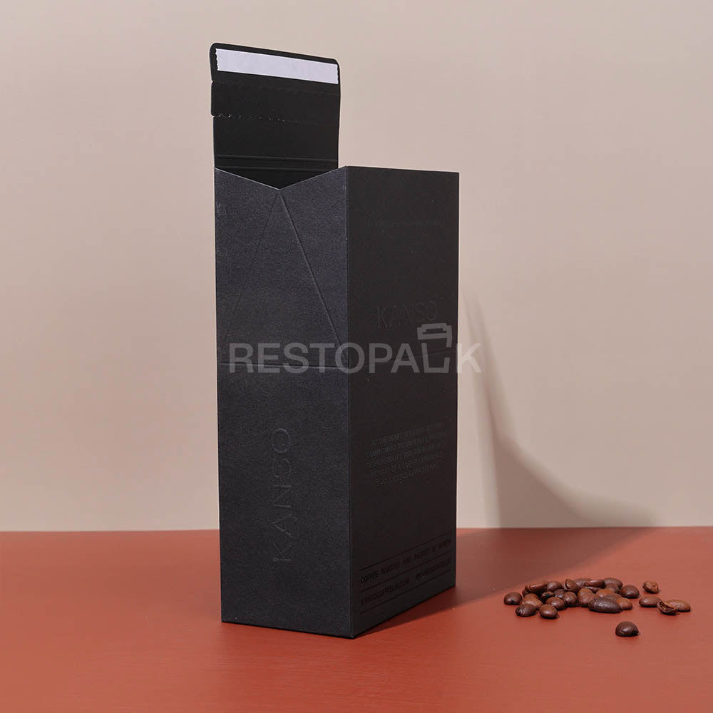 Custom Black Cardboard Coffee Boxes with Card Slot