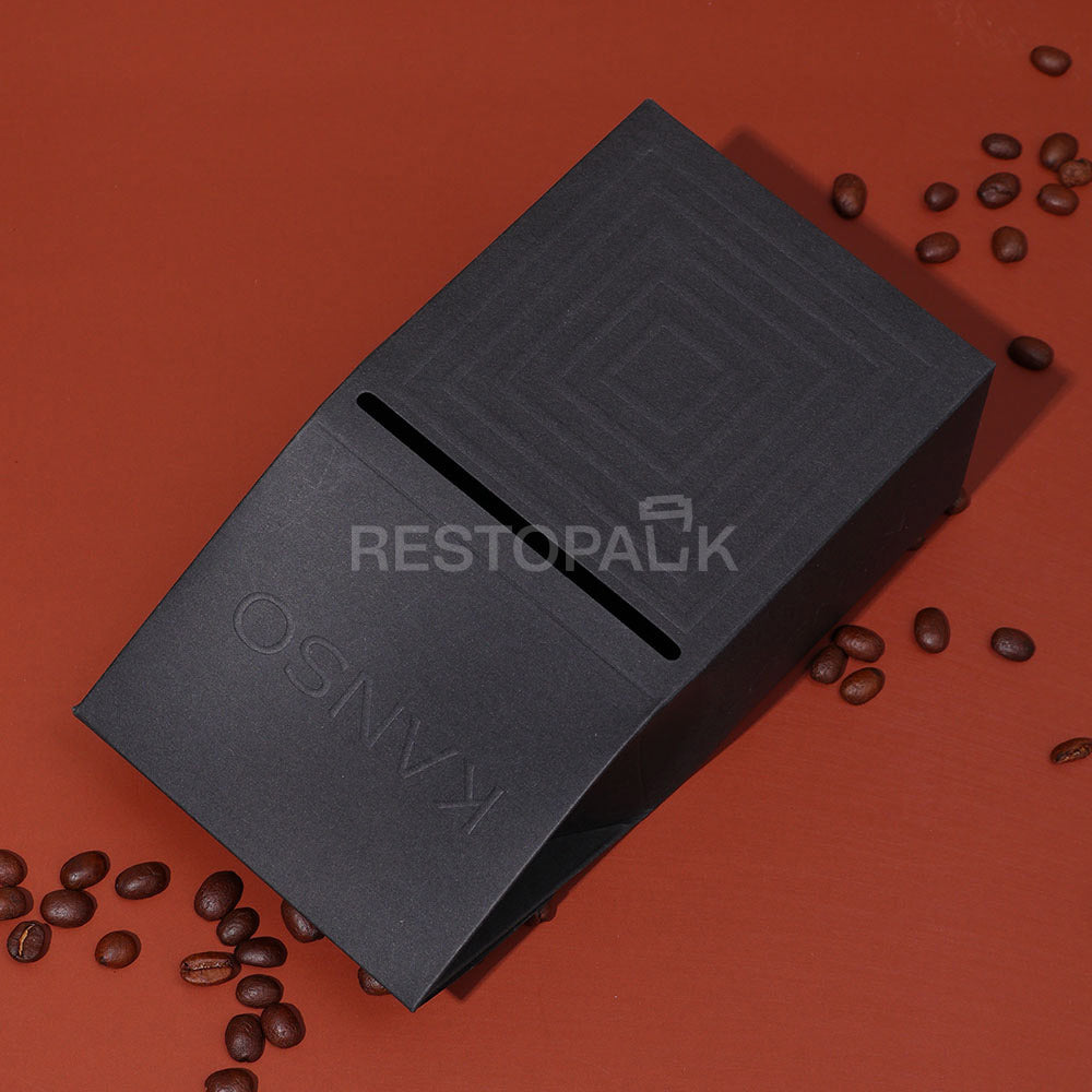 Custom Black Cardboard Coffee Boxes with Card Slot