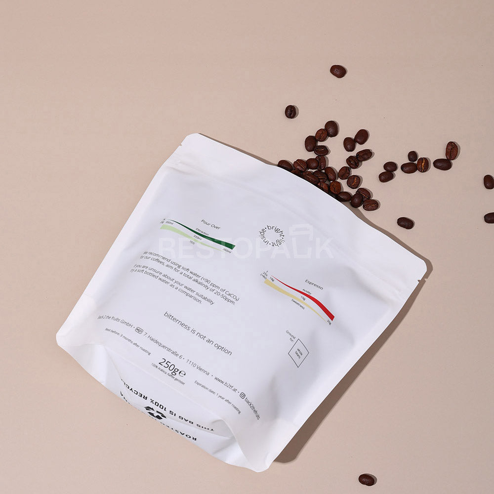 Custom Recyclable Plastic Coffee Bags with Tear Notch