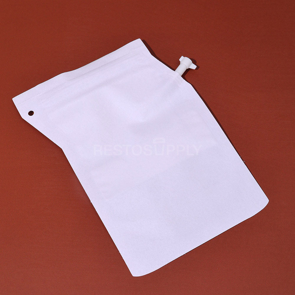 Custom White Laminated Kraft Coffee Spout Pouches
