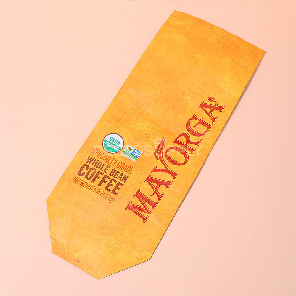 Custom Laminated Kraft Side Gusset Coffee Bags with Heat Seal