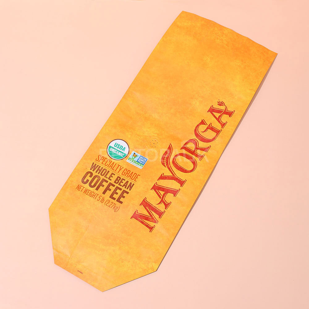 Custom Laminated Kraft Side Gusset Coffee Bags with Heat Seal