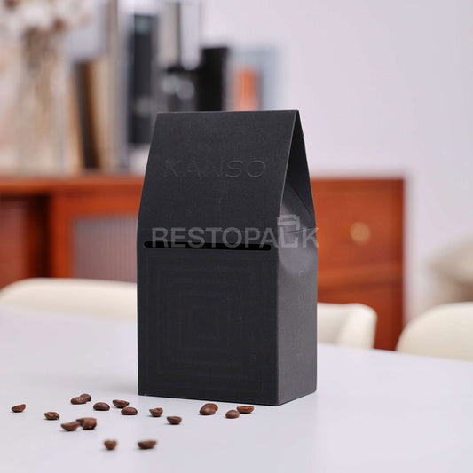 Custom Black Cardboard Coffee Boxes with Card Slot
