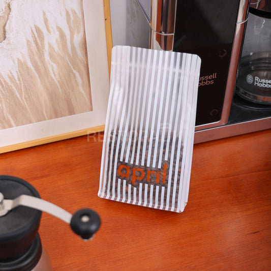 Custom Clear Plastic Flat Bottom Coffee Bag with Zipper