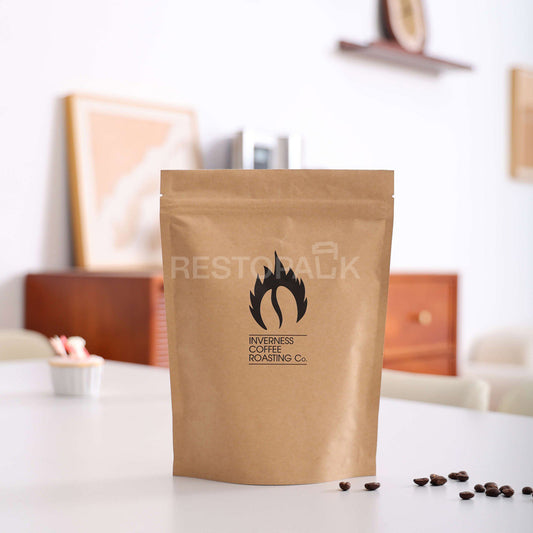 Custom Kraft Paper Stand-up Coffee Bags with Tear Notch