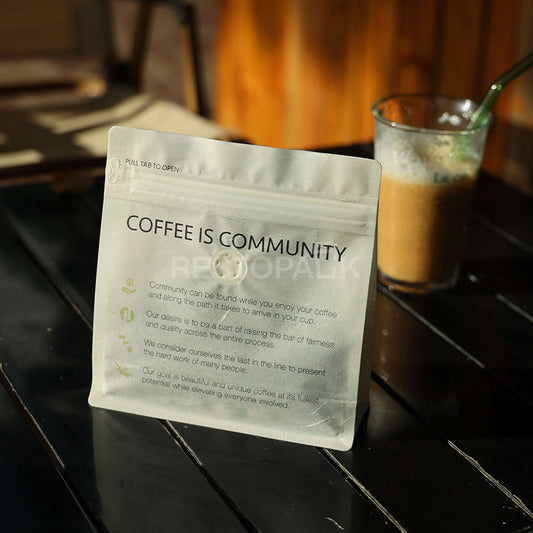 Translucent Coated Rice Paper Flat Bottom Coffee Bags with Zipper