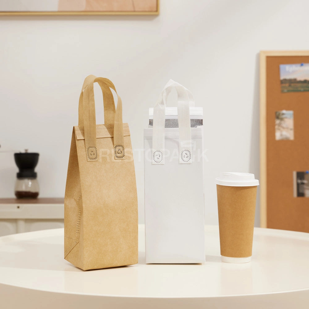 1-Cup Kraft Coffee and Milk Tea Insulated Bag