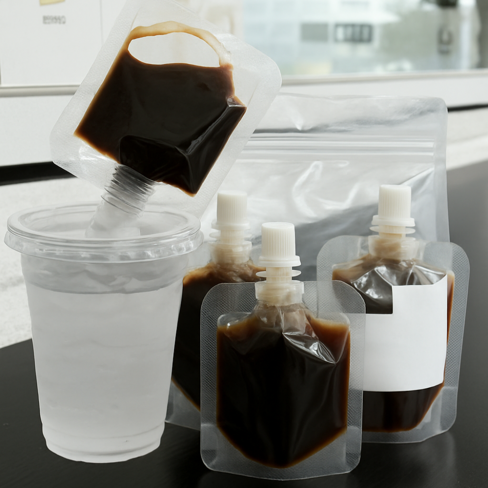 1.7 oz Clear Spout Pouch Coffee Liquid Stand-Up Bag