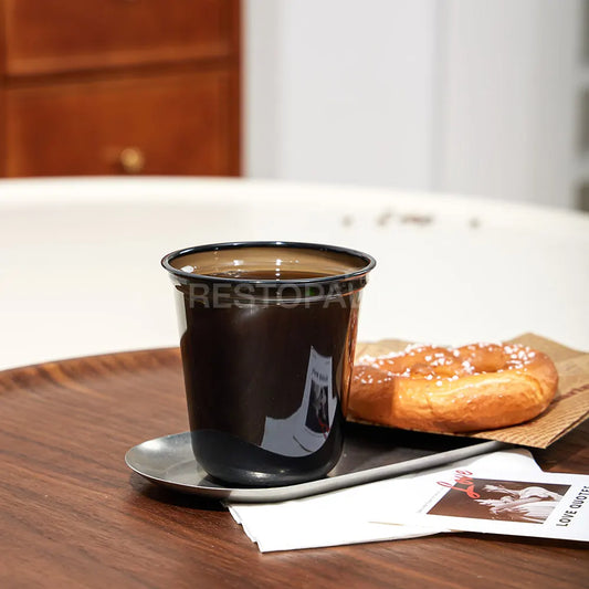 10.5 oz PET Black U-Shaped Cold Drink Coffee Cups