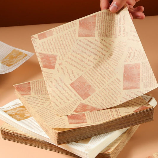 12" x 12" Greaseproof Newspaper Print Deli Sandwich Wrap Paper
