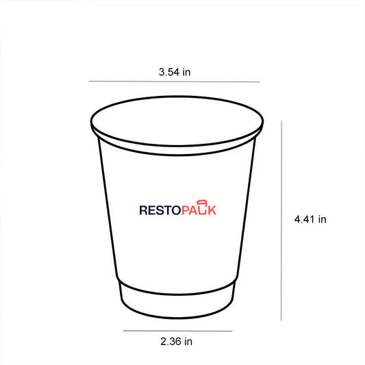 12 oz Double Wall White Paper Coffee Cups