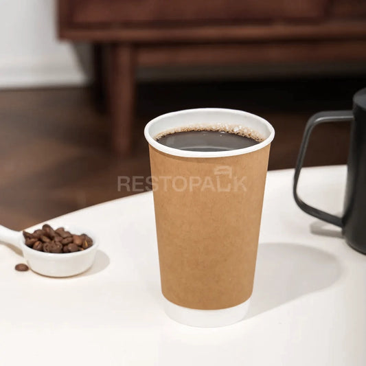 16 oz Double Wall kraft Paper Coffee Cups