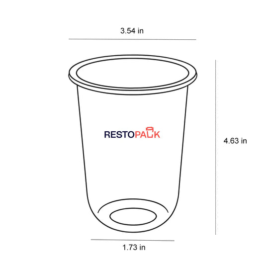 16 oz PET Black U-Shaped Cold Drink Coffee Cups