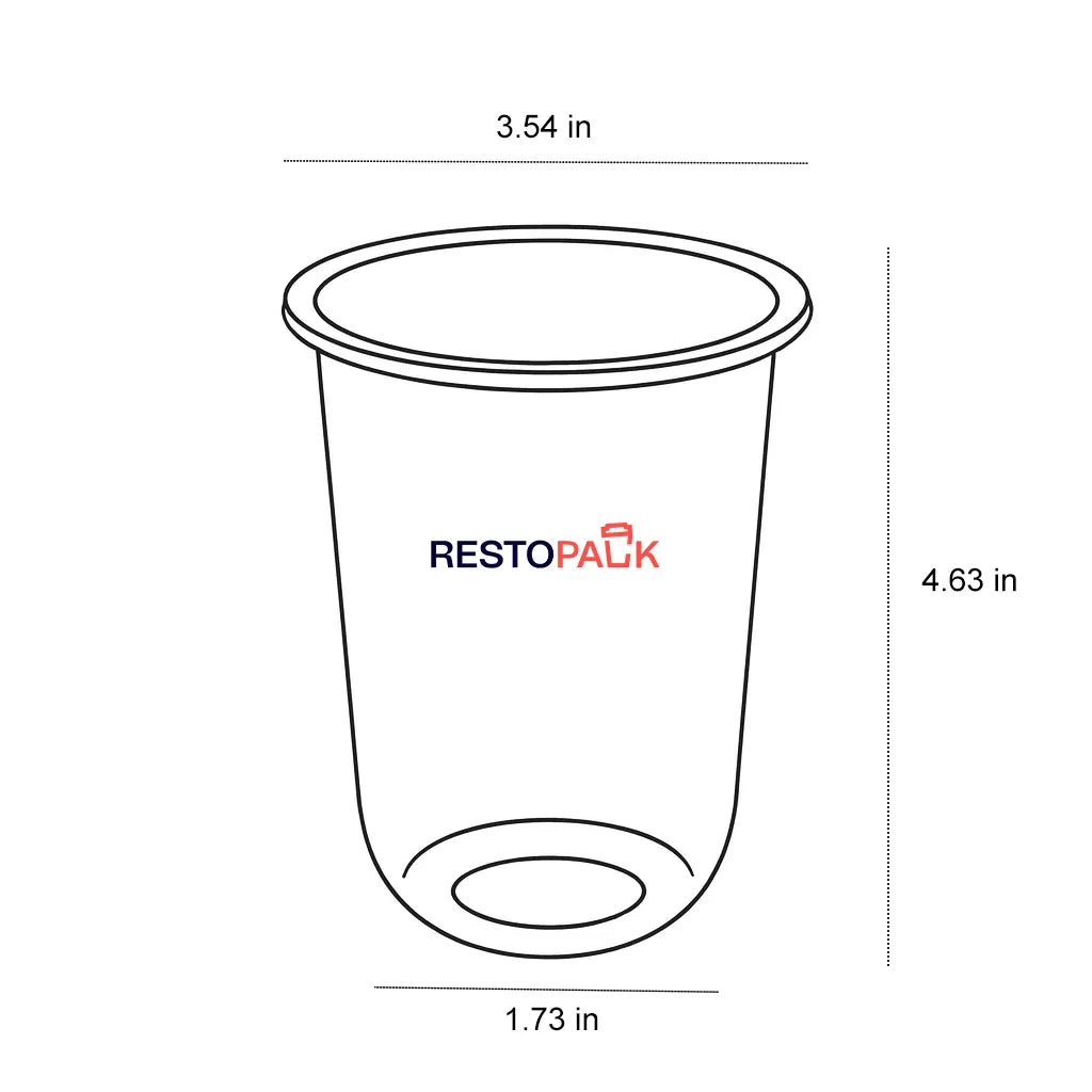 PET Black U-Shaped Cold Drink Coffee Cups