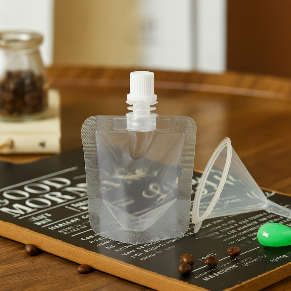 1 oz Clear Spout Pouch Coffee Liquid Stand-Up Bag