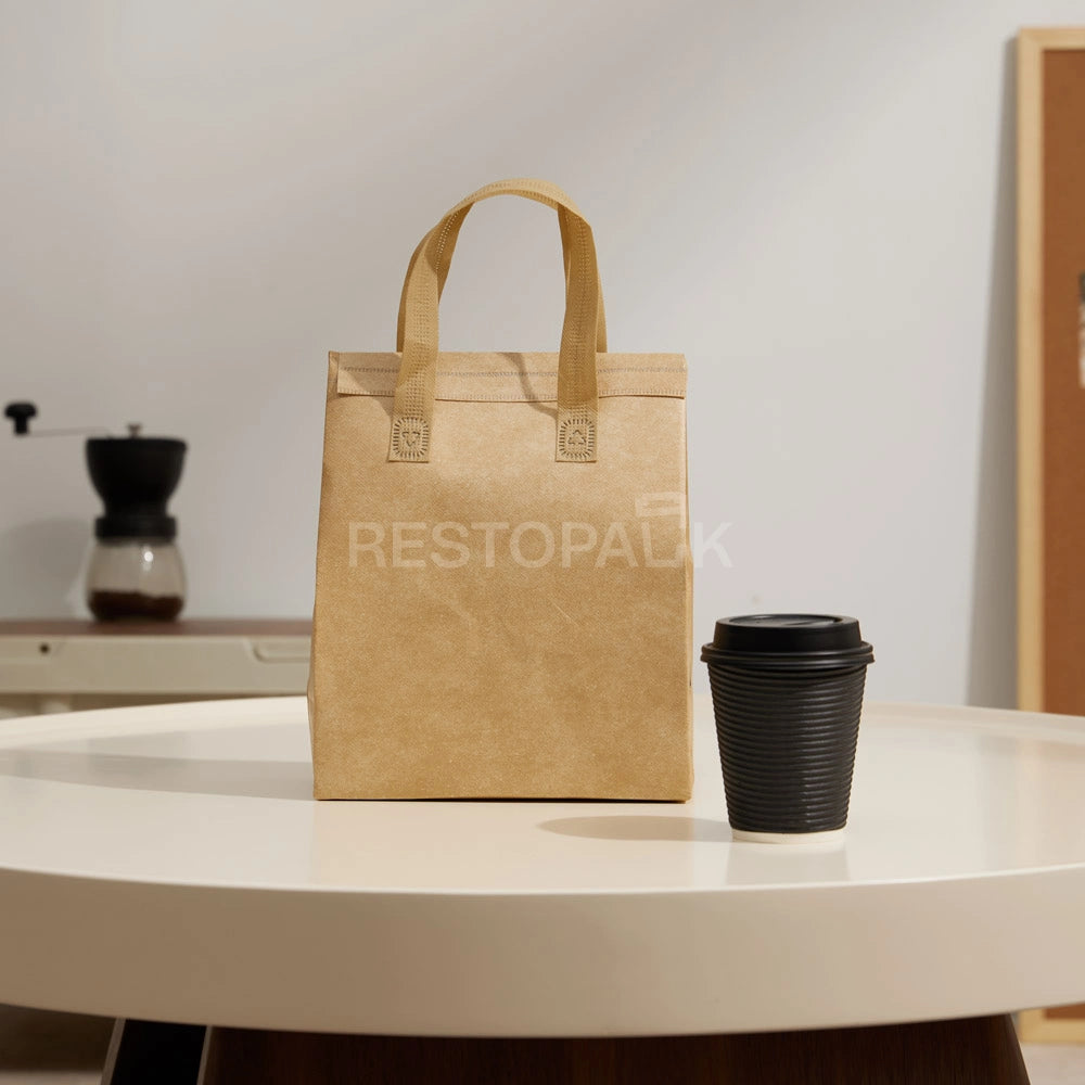 2-Cup Kraft Coffee and Milk Tea Insulated Bag