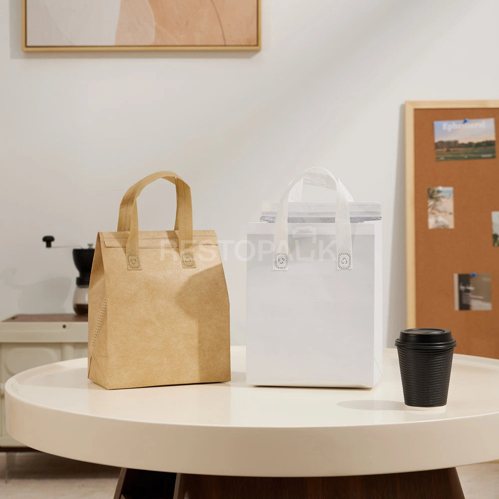 2-Cup Kraft Coffee and Milk Tea Insulated Bag