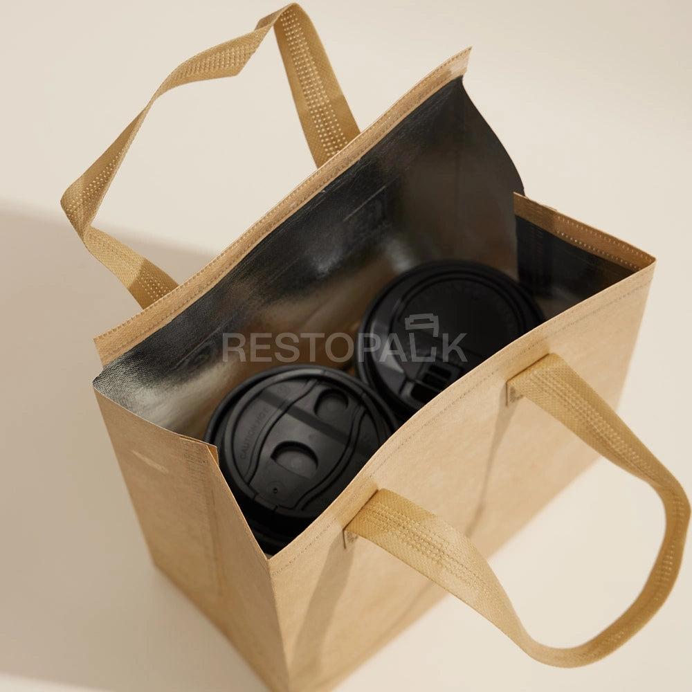 2-Cup Kraft Coffee and Milk Tea Insulated Bag